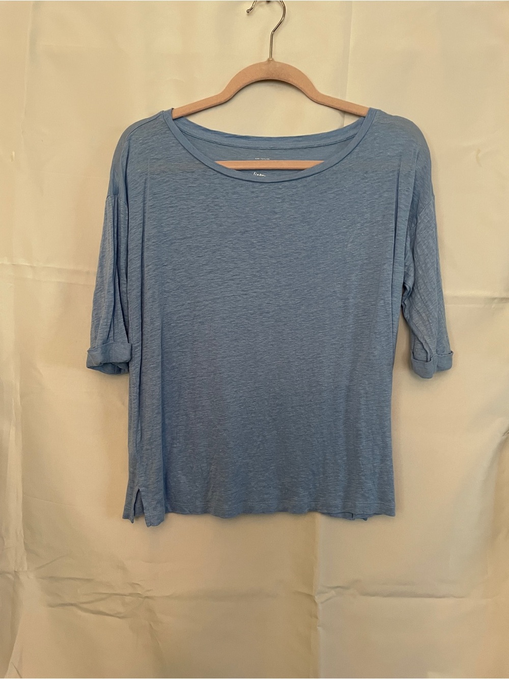 LOFT Light Blue Women's Relaxed Scoop Neck Top